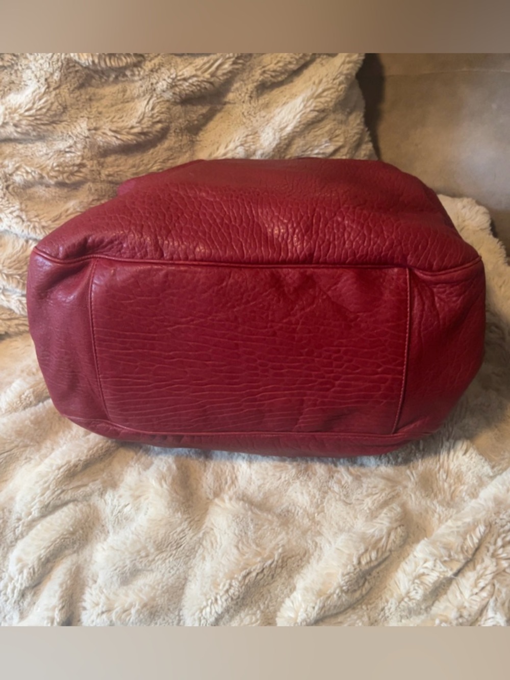 NEW | Yves Saint Laurent | Plush Red Crimson Leather Shoulder Handbag Women’s - Picture 14 of 15